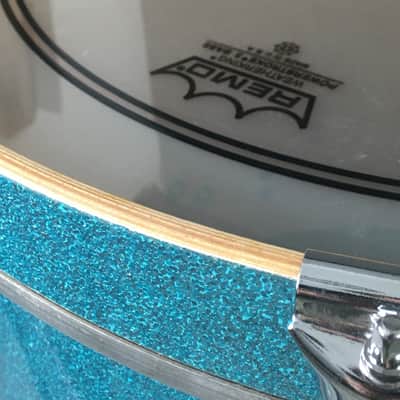 C&C Custom Drum Set Cardwell Drums USA Order Made 10/14/22 CC Rock Kit Turquoise Sparkle American Maple Shells Tube Lugs image 21