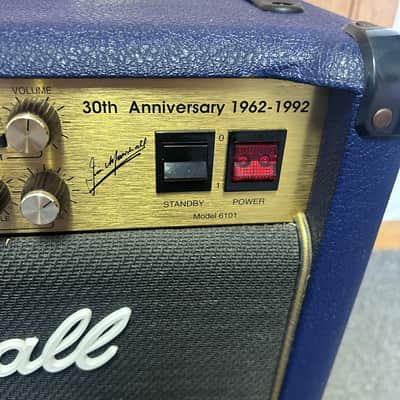 1992 Marshall 6101 30th Anniversary 100 Watt Tube Combo Dark Blue image 2