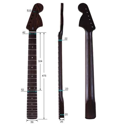 Wenge ST Guitar Neck，22-Frets Big Head image 4