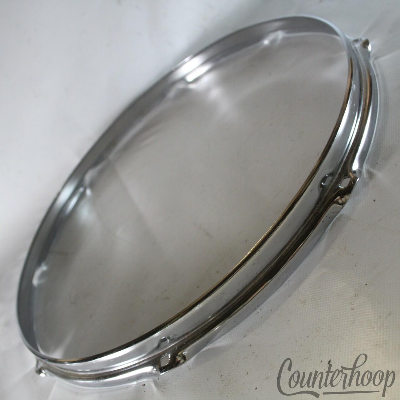 Slingerland 16" Floor Tom Drum Rim/Hoop 8Lug Stick-Saver Chrome Vintage 80s USA — main photograph