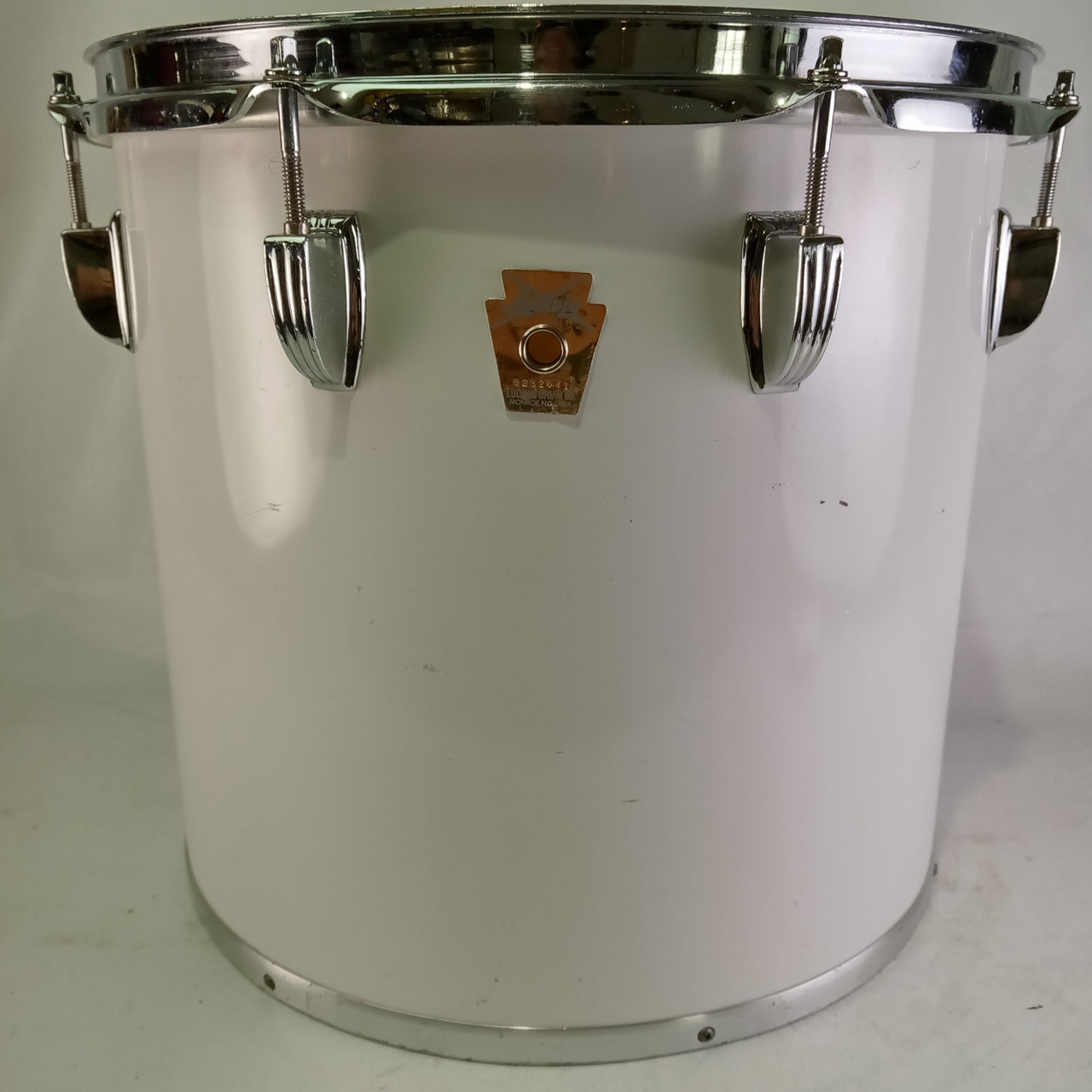 Ludwig 12x13" Concert/Tenor Tom Drum White Cortex Wrap Vintage 80s Monroe Maple — main photograph