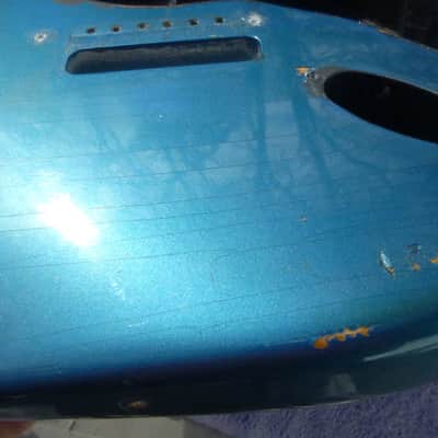 1989 Fender USA Stratocaster relic blue AVRI Reissue Strat guitar body, made by Oscar Pallares image 11