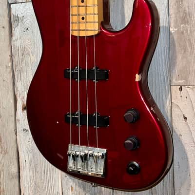 Rare 1990 Fender Jazz Bass Plus, 4 String Bass Maple Fretboard Nitro Frost Red , Includes Pro Setup & New Gig Bag Ships Fast ! image 4