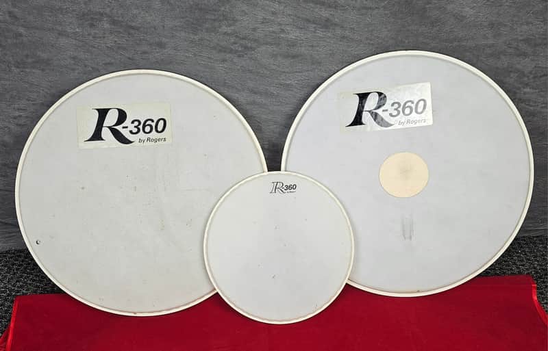 Rogers R-360 Drum Head Set 12", 2x20" 1970s-1980s - Coated White image 1