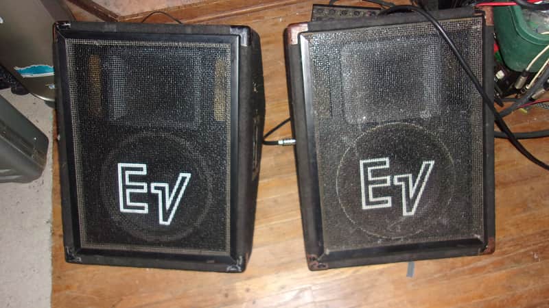Pair EV FM-1202 Pro Audio Speakers 2 Way Floor Monitor 300w 8 ohms