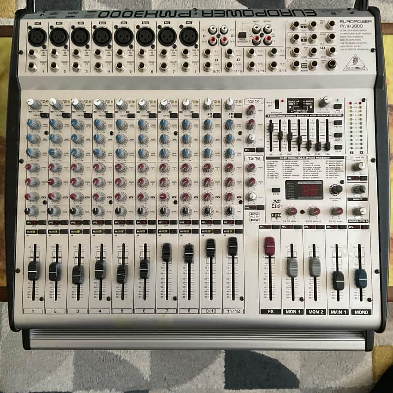 Behringer Europower PMP3000 1200-Watt 16-Channel Powered Mixer with Multi-Effects Processor 2000s - Dark Gray image 1