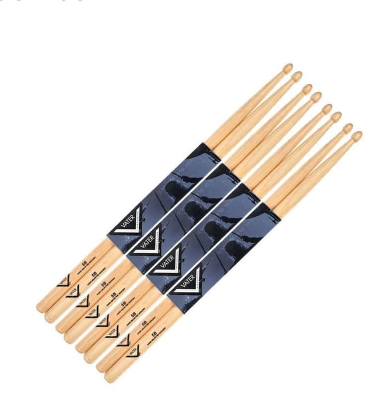 Vater 5B Hickory Drum Sticks Consumer 4 Pair Value Pack VTR-VSP5BW image 1