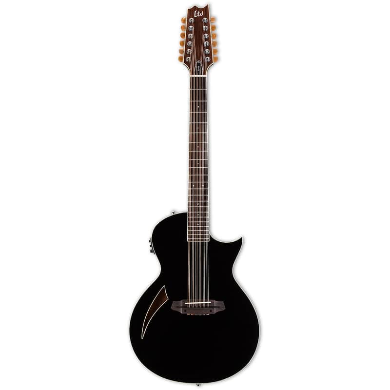 ESP LTD TL-12 12-String Black BLK Thinline B-Stock Acoustic Electric Guitar TL12 AE image 1