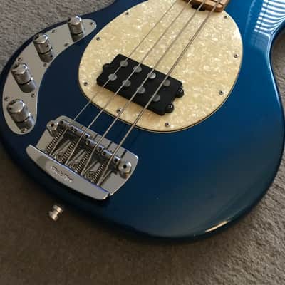 Lefty Ernie Ball Music Man StingRay 4 H 2002 Blue Pearl image 3