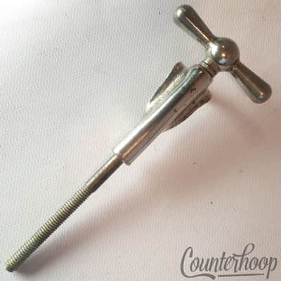 *Leedy 1x Bowtie Tension T-Rod+Claw Vintage 30s Nickel Bass Drum Faucet Set USA* image 1