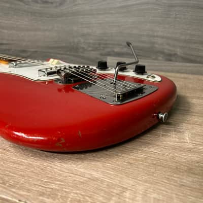 1965 Magnatone Tornado X-15 Red Sparkle Electric Guitar with Hard Case #2687 image 21