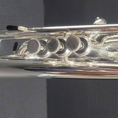 KANSTUL CUSTOM CLASS 3 VALVE SOPRANO G BUGLE , Mouthpiece & Case - Silver plated image 22