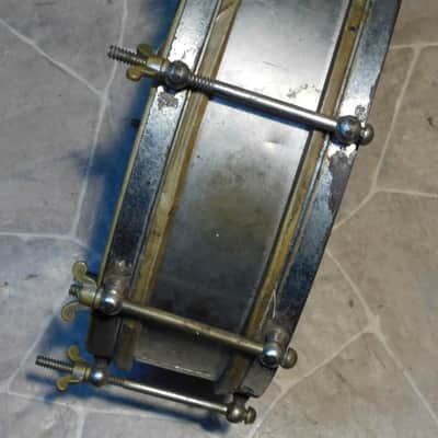 sehr alte Jazz steel snare drum TROMMEL + Stecken um 1930 image 7