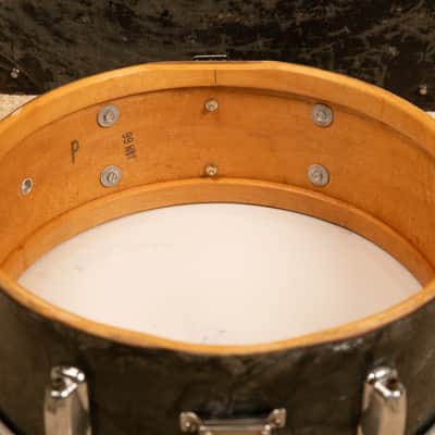 1966 Slingerland 5x14 Black Diamond Pearl Deluxe Student Model Snare Drum image 9