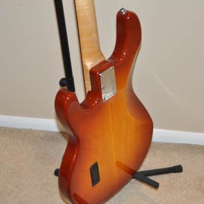 Music Man Stingray Fretless Bass Guitar- Orange Burst image 8