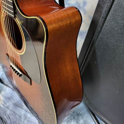 Vintage 1991 Sigma Martin DM-4S by C.F. Martin Acoustic Electric Guitar Korea Sunburst Pro Setup New Strings Original Hard Shell Case image 7