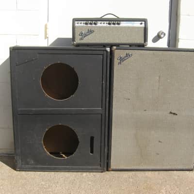 Fender Bassman 50.  Cabinets: VT Bassman 15. VT Bassman 12. 1968 Black Silver image 1