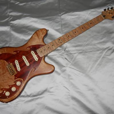Custom Hand-Built  Purpleheart and Flame Maple "Sollow-Body" Guitar image 4