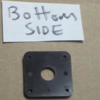 used (medium relic'd) genuine Gibson PRJP-010 Black Plastic Jack Plate for Les Paul (+ used nickel finish screws - but very clean gold finish screws available upon request) 1990s - 2020s (specifically from 1996) image 13