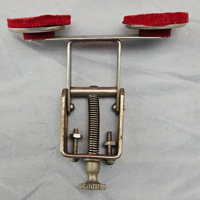 1930s Slingerland “Dodd” Double Red Felt Internal Muffler Chrome