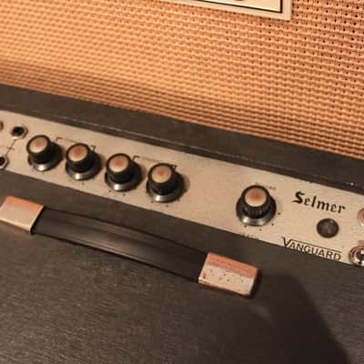 Vintage 1967 Selmer Vanguard Black Silver 15w Valve Amplifier w/ Pedal MINT image 4