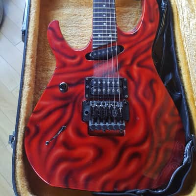 Hamer Californian Elite Custom Shop Left Hand 1989 graphic wrinkled red satin image 2