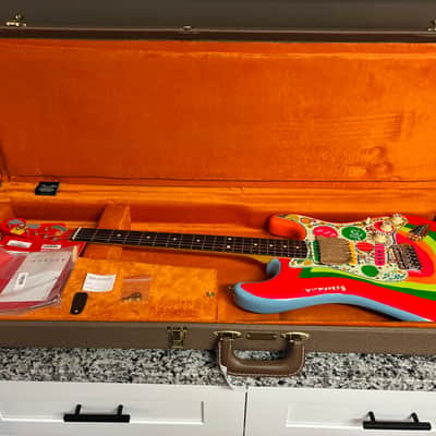 2022 Fender Artist Series George Harrison Rocky Stratocaster 2022 - Sonic Blue / Custom Art image 2