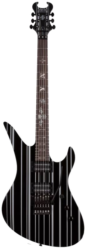 Schecter Synyster Standard Gloss Black with Silver Pin Stripes image 1