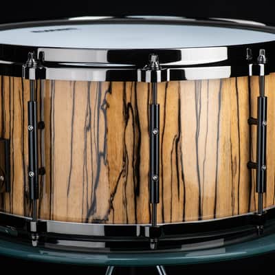 Seven Six Drum Company 7x14 Black and White Ebony Custom Snare Drum 2022 B+W Ebony High Gloss image 4