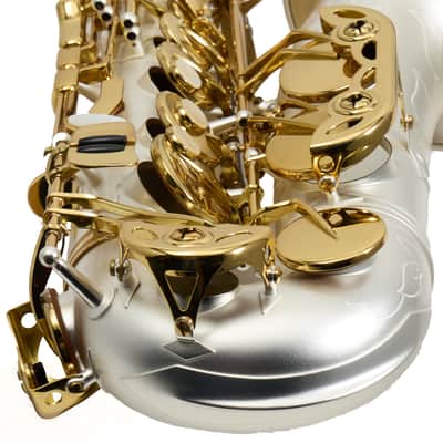 Antigua Winds Model AS4248SQ 'Powerbell' Alto Saxophone - Satin Silver/Gold Keys image 17
