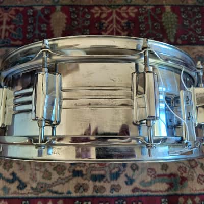 Vintage 1970s Pearl Model B4514 Chrome Over Brass Snare Drum 5 x 14 Stewart Copeland image 5