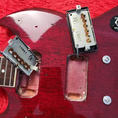 Very Rare Morris SG Deluxe (H.S. Anderson) 1973 - John Cipollina Clone? - Bigsby Style Tremolo - Original Maxon Humbuckers - Cherry Finish - Made In Japan MIJ image 20