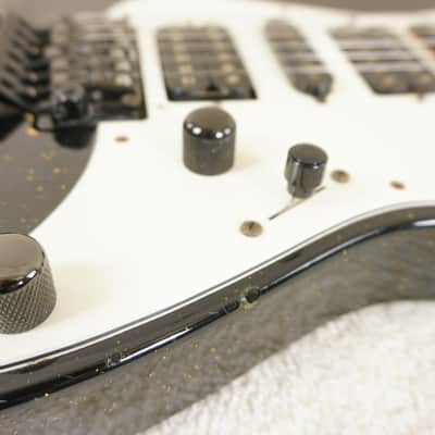 Moon Katze HSH Superstrat 1980s Black Gold Sparkle PGM MIJ image 10