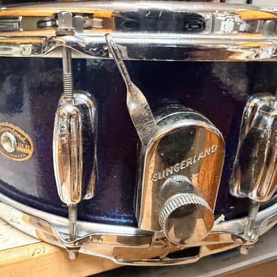 Slingerland Artist 10 lug snare drum 1960’s - Blue sparkle image 3