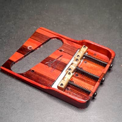 Hillbilly Guitars Custom Bloodwood / Rosewood American Deluxe Telecaster Bridge w Brass Comp Saddles image 4