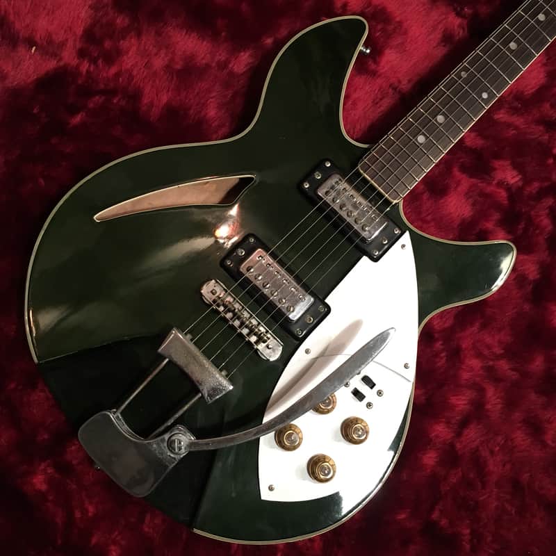 c.1969 Greco (Fujigen) ER-180 Semi-Hollow Guitar MIJ Vintage Dark Green image 1