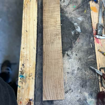 Madlad Instruments 2A Figured Torrified Roasted Flame Maple Guitar Neck Blank 2026 - Unfinished image 1
