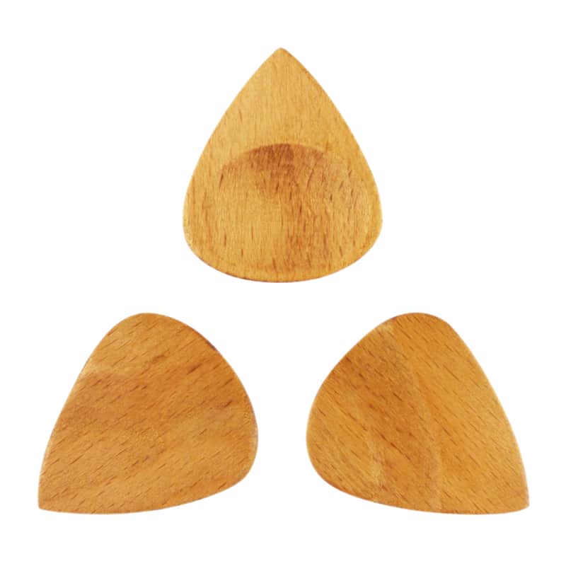 Light Steamed Beech Wood Guitar Or Bass Pick - 3.0 mm Ultra Heavy Gauge - 351 Groove Shape - Natural Finish Handmade Specialty Exotic Plectrum - 6 Pack New image 1