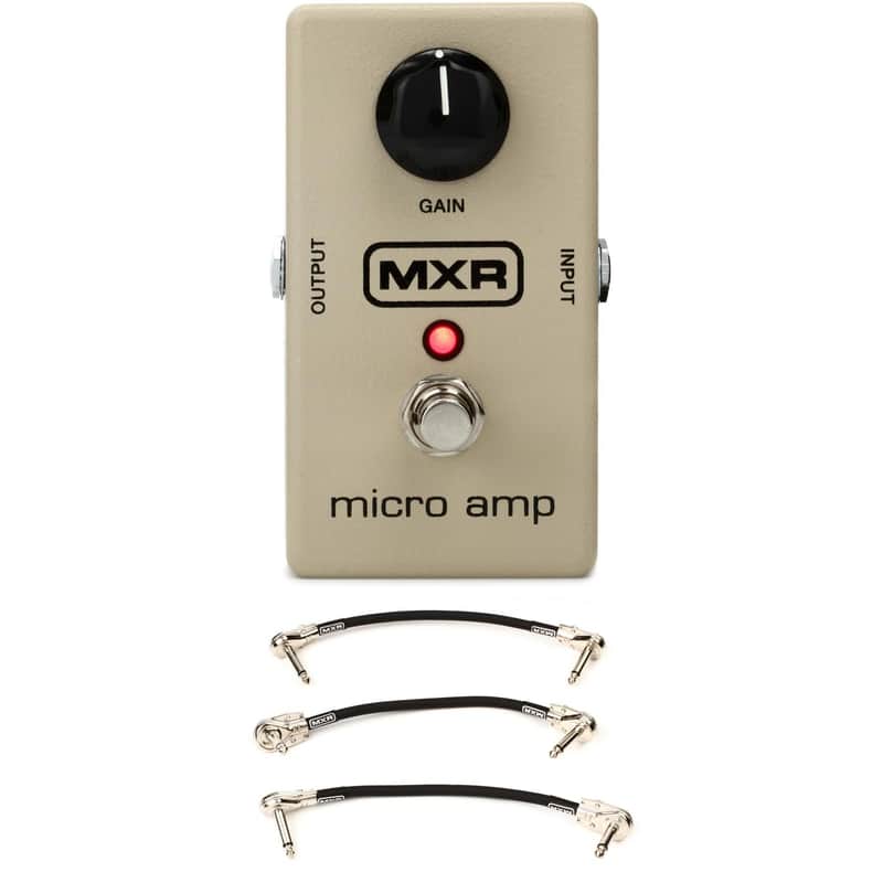 MXR M133 Micro Amp Gain / Boost Pedal with 3 Patch Cables image 1