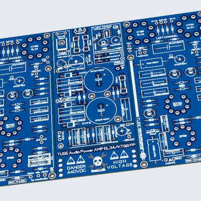Tube Stereo Amplifier 2xEL34 PP / 35Wrms ReDesign PCB (Elektor) All In One PCB image 5