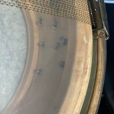 Slingerland - 5.5x14" Gene Krupa Radio King, Solid Maple Snare Drum 3-point Strainer, 1951 - White Marine Pearl image 13