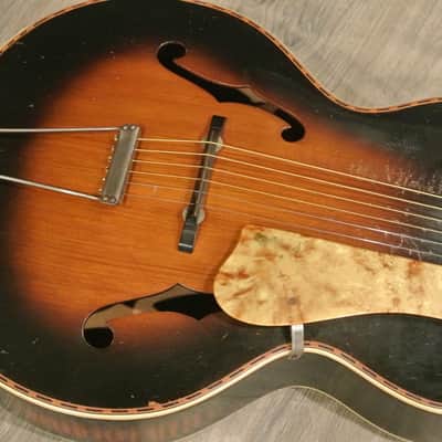 1940's S.S. Stewart by Harmony H1328 Archtop Guitar- Fancy Inlay Binding image 3