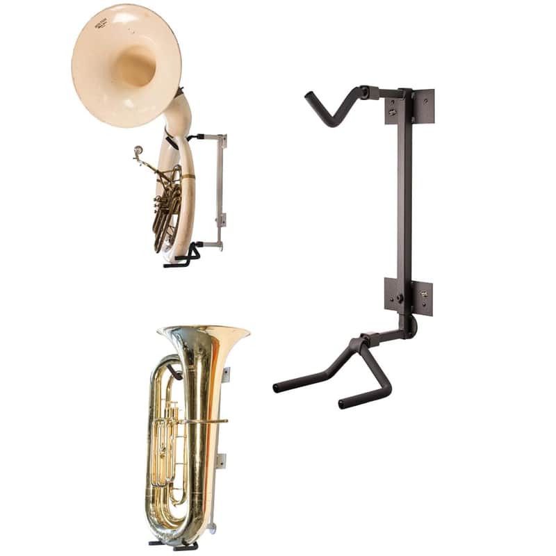 String Swing BHH09-FW Tuba / Sousaphone Holder - Black - Flat Wall image 1