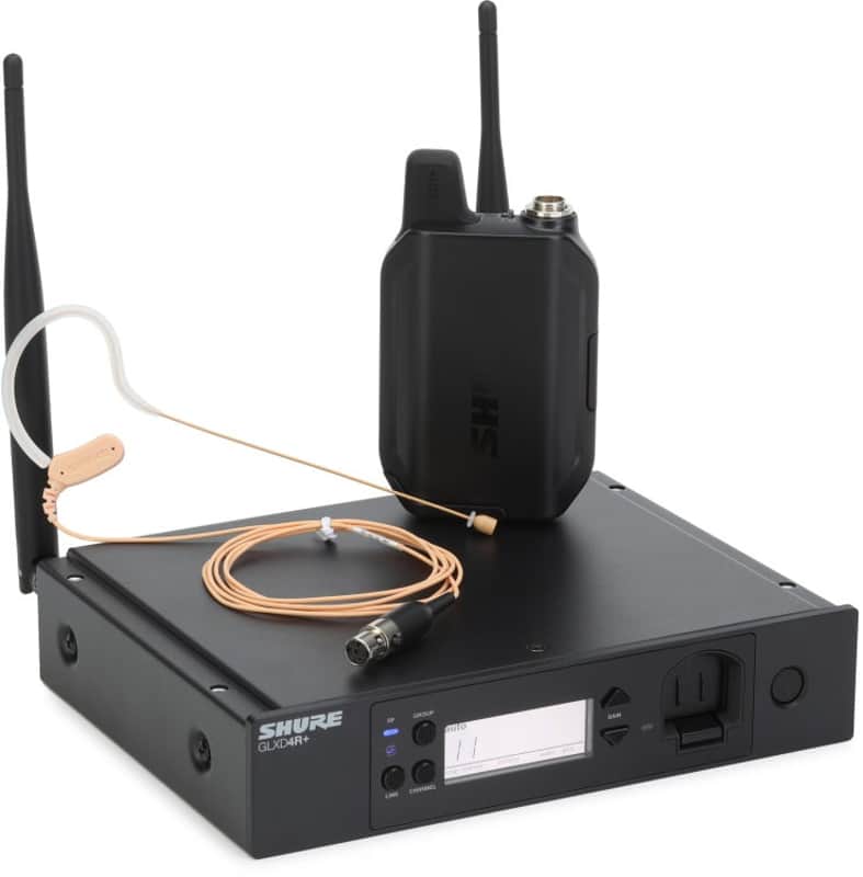 Shure GLXD14R+/MX53 Digital Wireless Rackmount Earset System with MX153 Microphone (GLXD14RpMX53d1) image 1