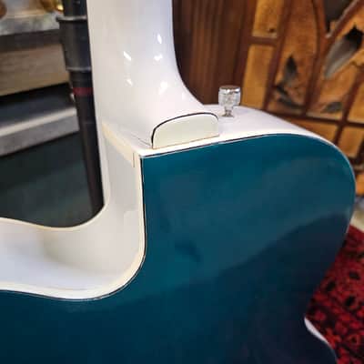 1964 Gretsch 6118 Double Anniversary Two tone Refin Turquoise/ White Silver image 11