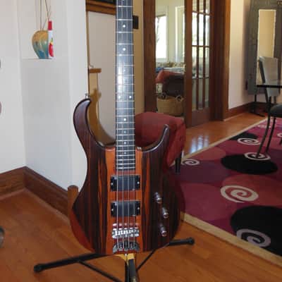 Modulus Neck Thru Pre TBX Short Scale Built like an Alembic Graphite neck thru 1980's Cocobolo image 1