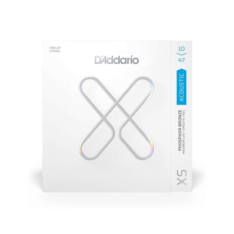 D'Addario XS Acoustic Phosphor Bronze 10-47 Extra Light 12-String Guitar Strings image 1