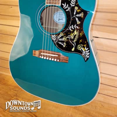 Gibson Hummingbird Standard Acoustic/Electric Guitar with Gibson Hard Case - Translucent Teal image 3