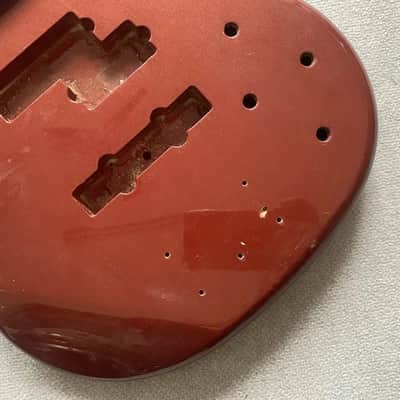 Red 5 String Bass Basswood Body with Maple Neck image 4