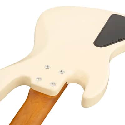 Sadowsky MetroExpress 21-Fret Vintage J/J Bass, Morado Fingerboard, Fretless With Lines, 5-String - Solid Olympic White High Polish image 6